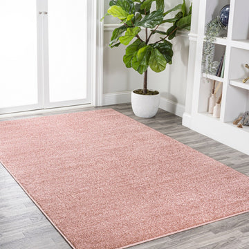 Haze Solid Low-pile Area Rug Pink